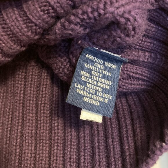 Women's XL Chaps Eggplant Cable-knit Sweater - Picture 6 of 6